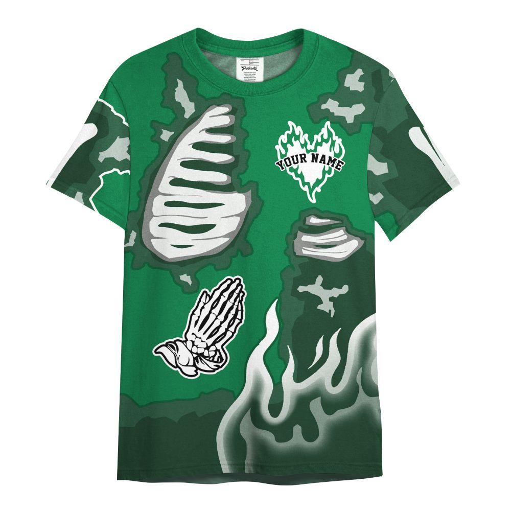 Shirt To Match Pine Green 13s - Dislike Us Graphic Burning Custom Name All Over Print