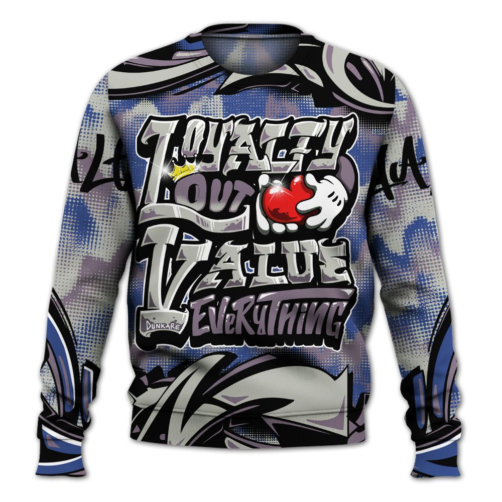 Sweatshirt To Match Low OG Voodoo Alternate 1s - Loyalty Out Value Graffiti All Over Print