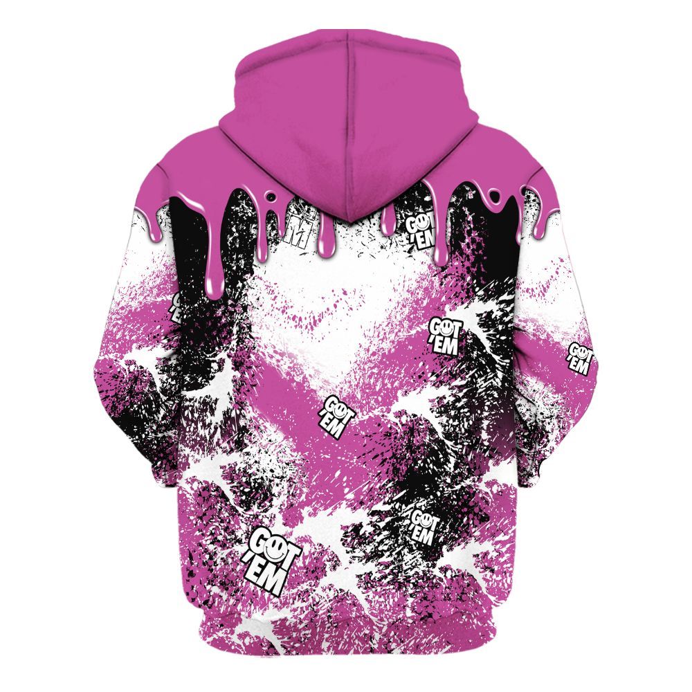 Hoodie To Match Dunk Low Active Fuchsia - Dripping 23 Drip All Over Print