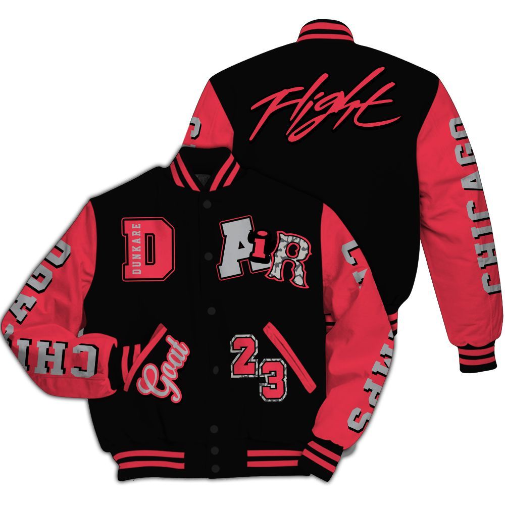Varsity Jacket To Match Black Cement 3s - AIR Number 23 GOAT All Over Print