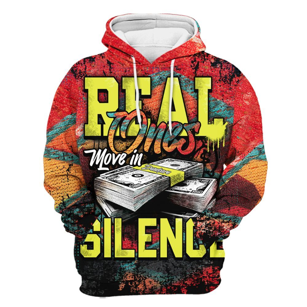Hoodie To Match Kobe 8 What The - Move In Silence Money Street Retro All Over Print