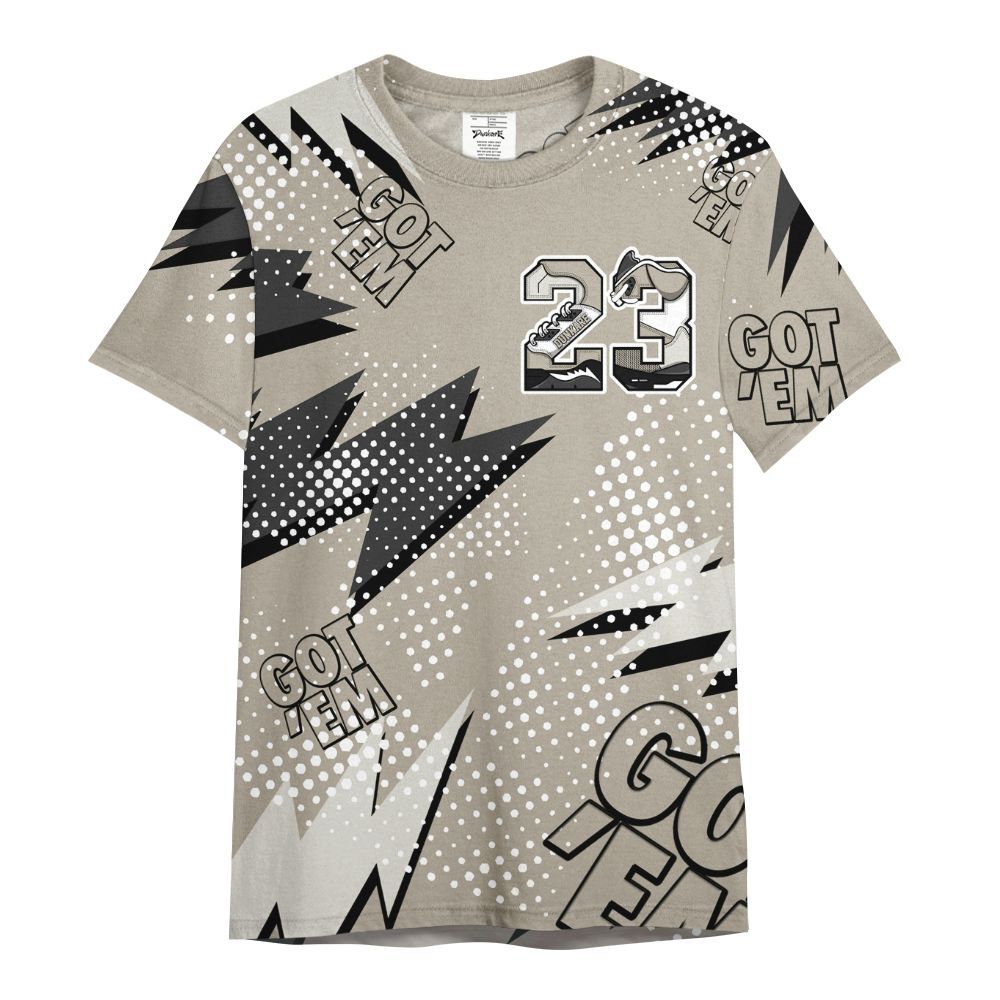 Shirt To Match RM Light Bone 4s - Custom Name Number 23 5s All Over Print