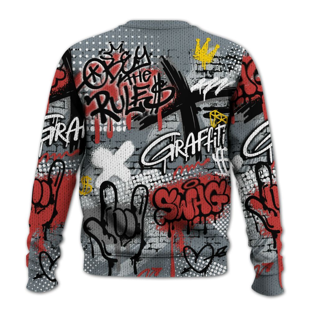 Knitted Sweater To Match Wolf Grey 13s - True It Real Graffiti Streetwear