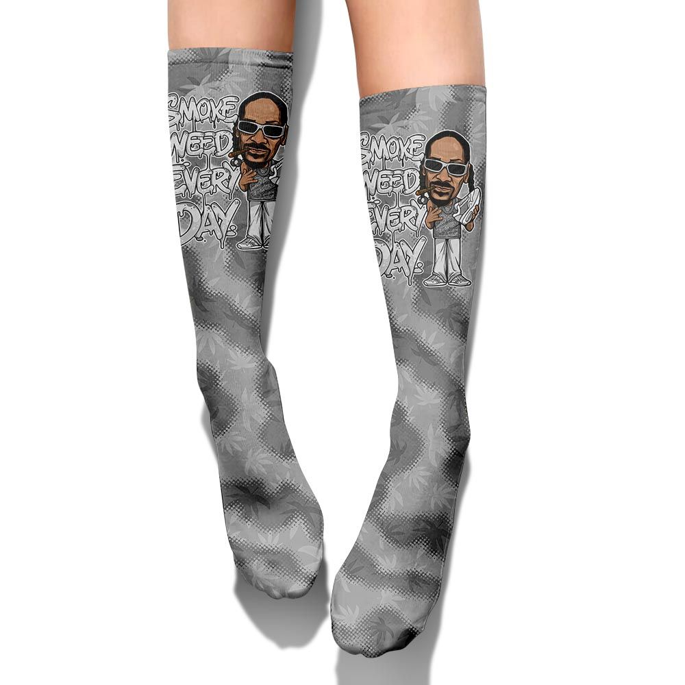 Sock To Match Black Wolf Grey 12s - Smoking Every Day Graphic Weeding Art