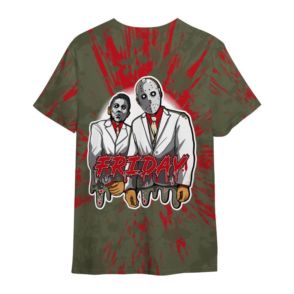 Shirt To Match Travis Scott Low OG Medium Olive 1s - Friday Halloween Graphic Luxury All Over Print