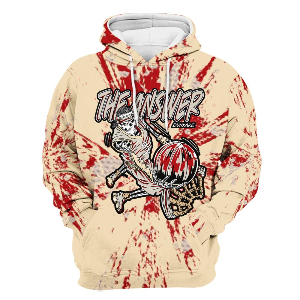Hoodie To Match Dunk Low Strawberry Waffle - The Answer Skeleton Luxury All Over Print