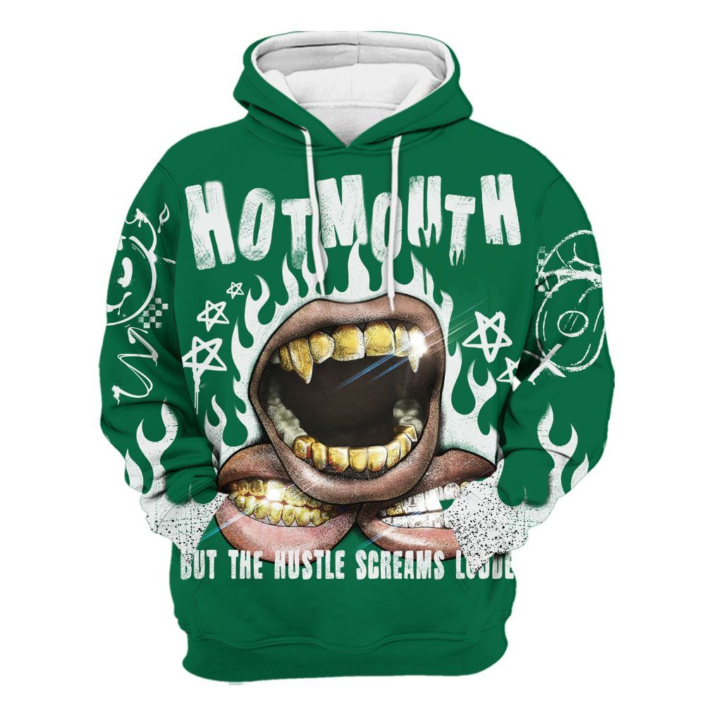 Hoodie To Match Pine Green 4s - Mouth Burning Street Style All Over Print