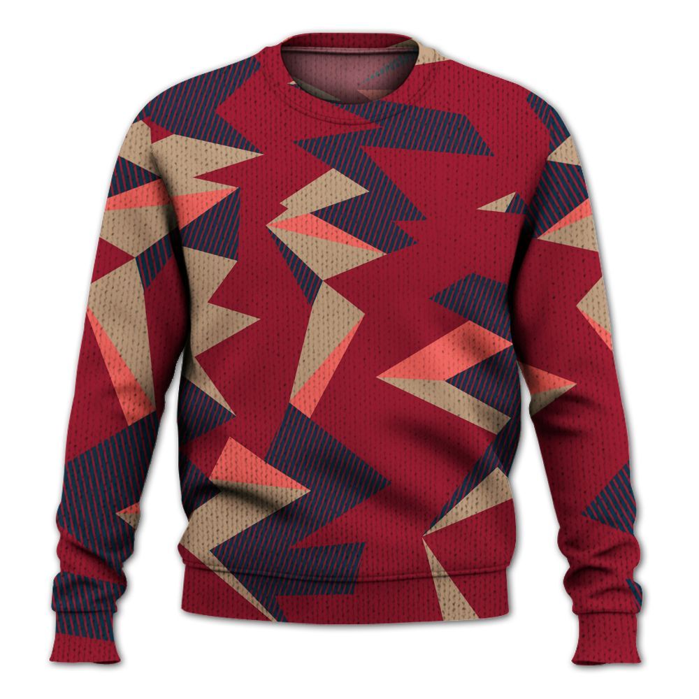 Knitted Sweater To Match Mid Multi Color 2022 1s - Geometric Camouflage Pattern