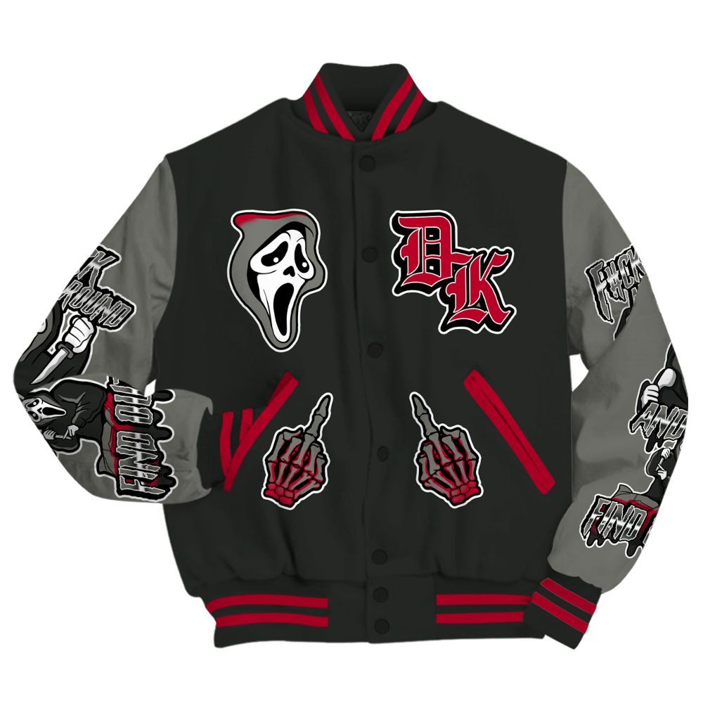 Varsity Jacket To Match Shadow 2025 10s - F#CK And Find Out Graphic All Over Print