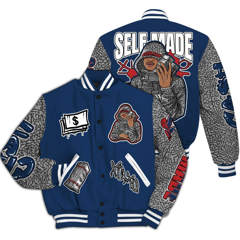 Varsity Jacket To Match SP Sport Royal 3s - Selfmade All Over Print