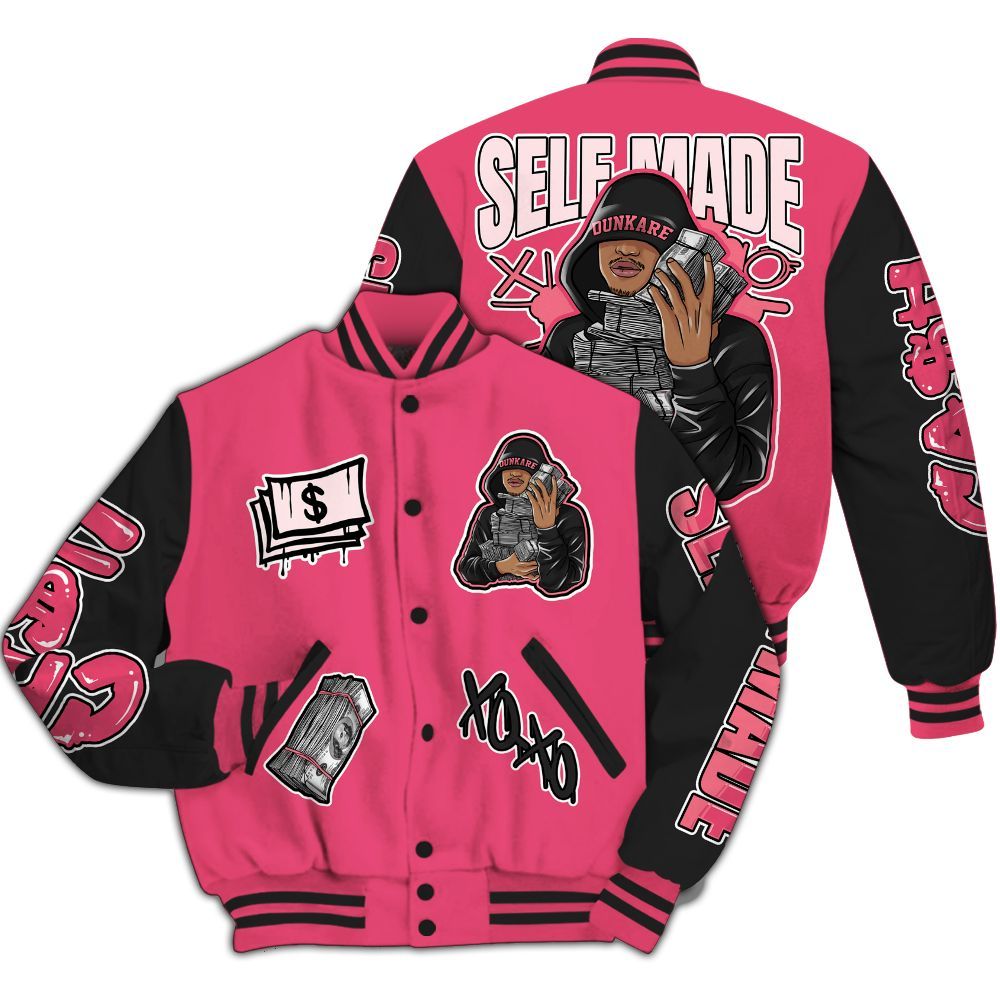 Varsity Jacket To Match A'One Hyper Pink - Selfmade All Over Print