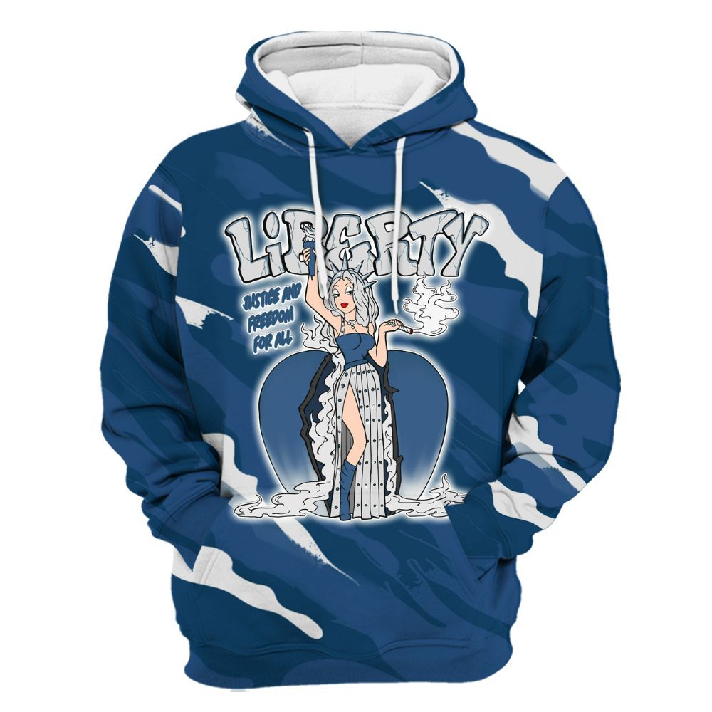Hoodie To Match High OG Midnight Navy 1s - Midwest Cartoon Colored All Over Print