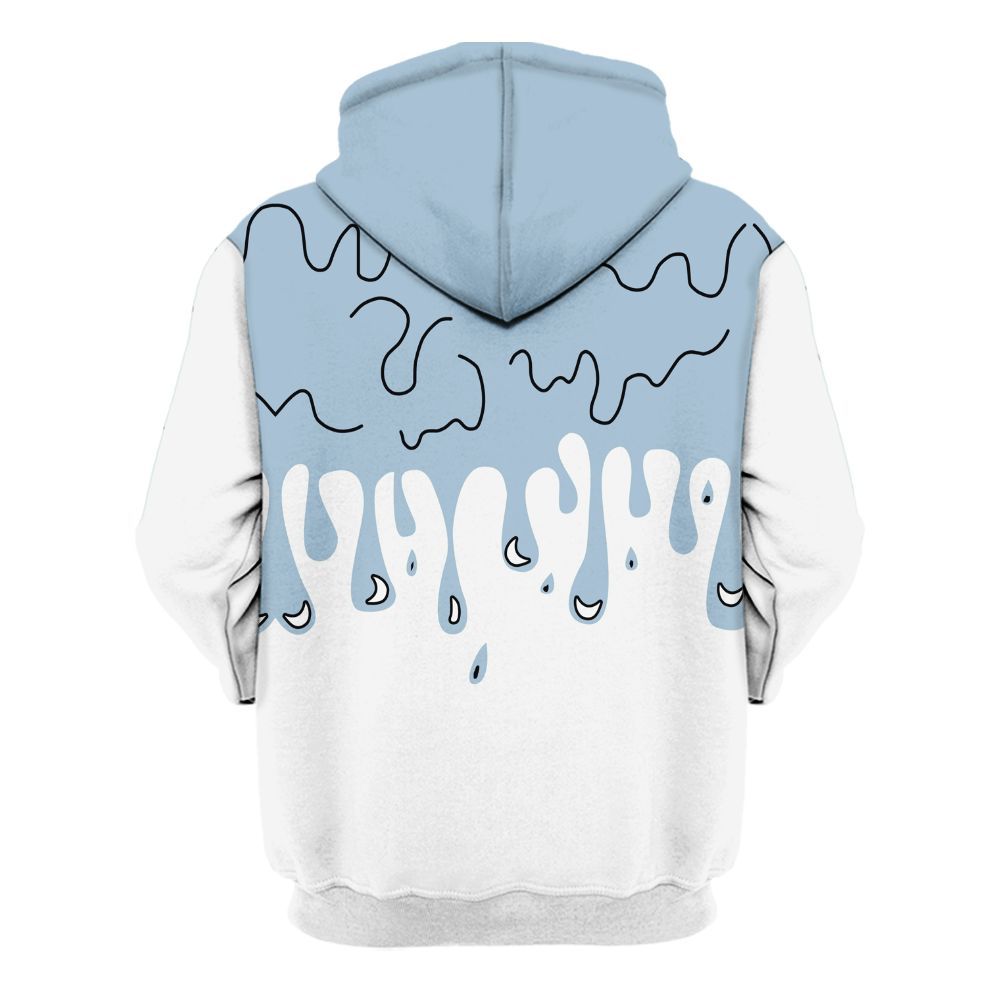 Hoodie To Match Mid Ice Blue 1s - Snake Trust No One Drip All Over Print