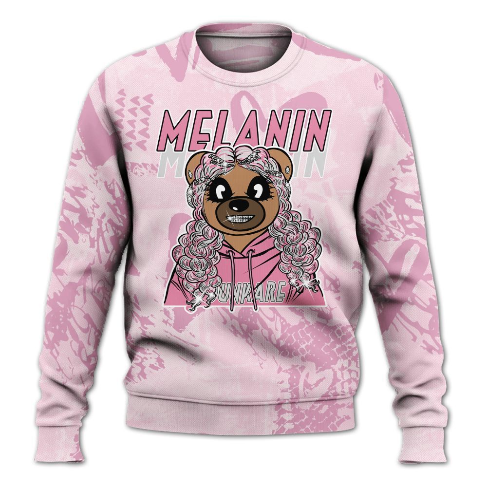 Sweatshirt To Match Orchid 4s - Pigments Bear Heart Grunge All Over Print