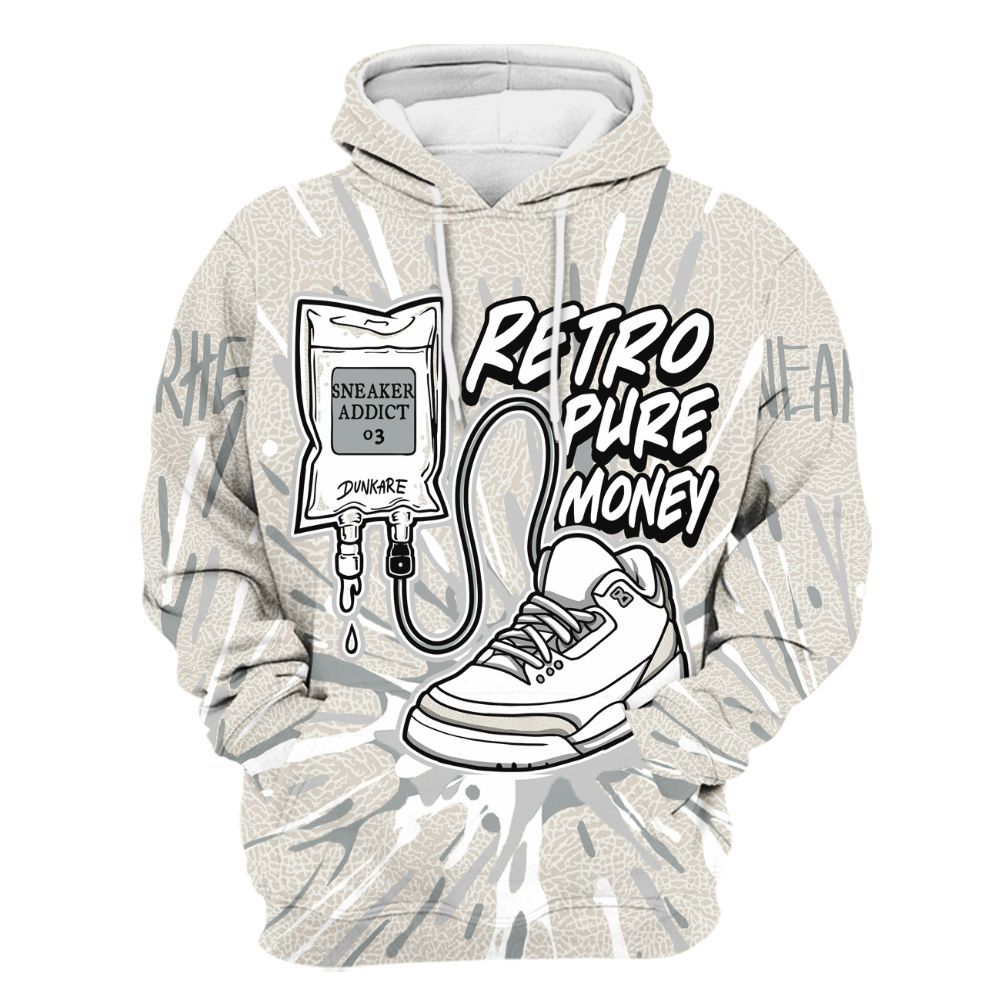 Hoodie To Match Retro Pure Money 3s - Sneaker Sickness Splash All Over Print