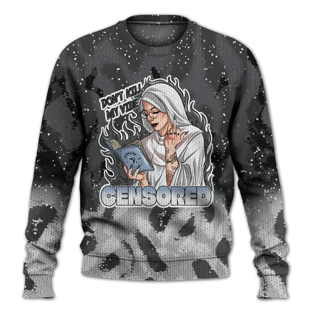 Knitted Sweater To Match Reverse Black White 6s - Censoredz Burn