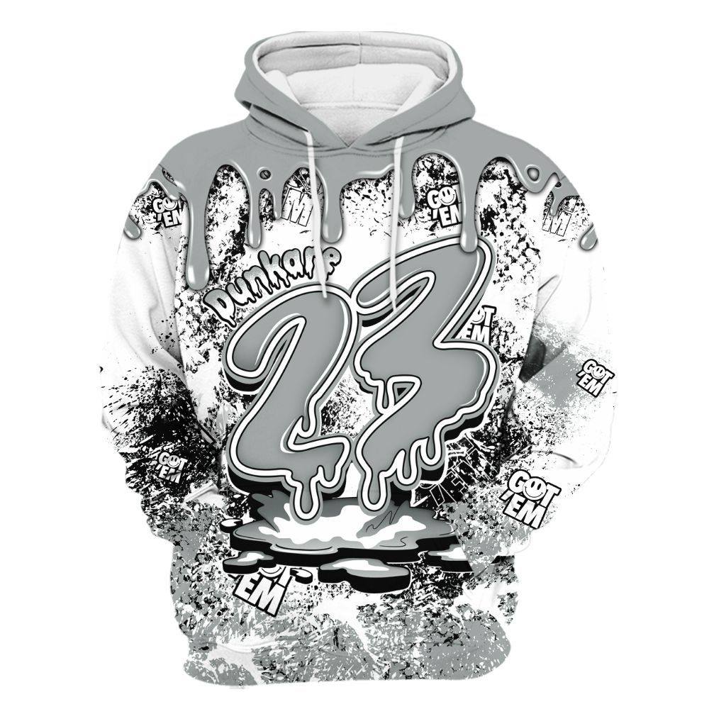 Hoodie To Match Dunk Low White Light Smoke Grey - Dripping 23 Drip All Over Print