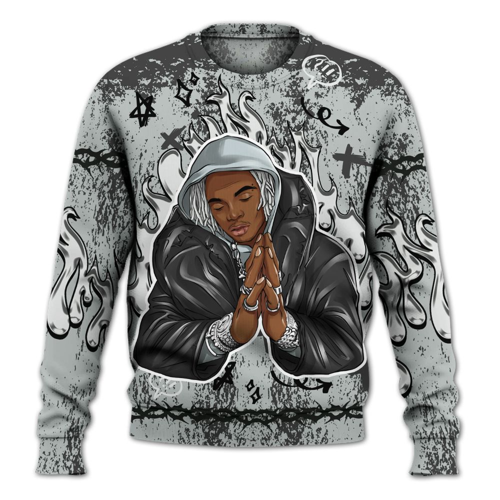 Sweatshirt To Match Black Wolf Grey 12s - Trappin' Unique Graphics All Over Print