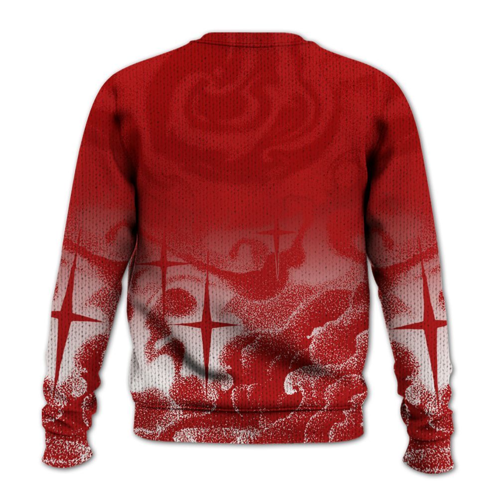 Sweater To Match Low Terror White University Red 1s - Angel Hustle Money Graphic