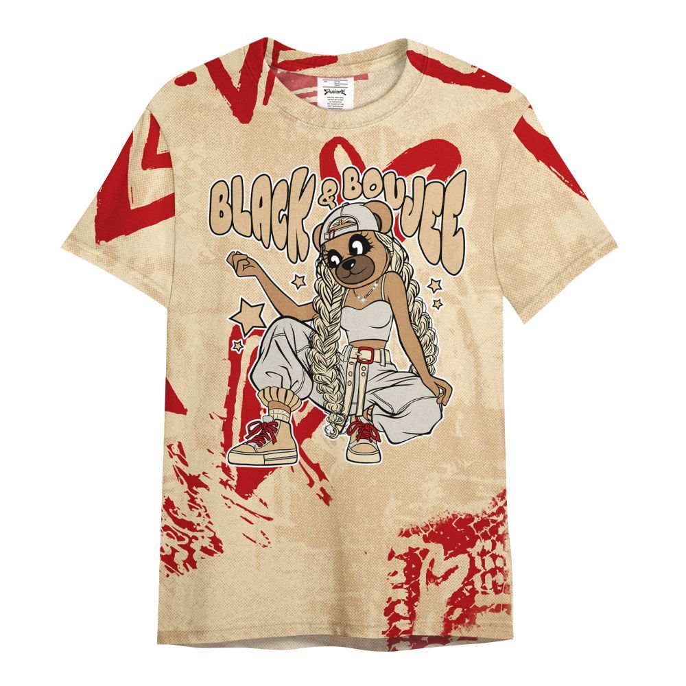 Shirt To Match Dunk Low Strawberry Waffle - Boujee Girls Bear Heart Grunge All Over Print