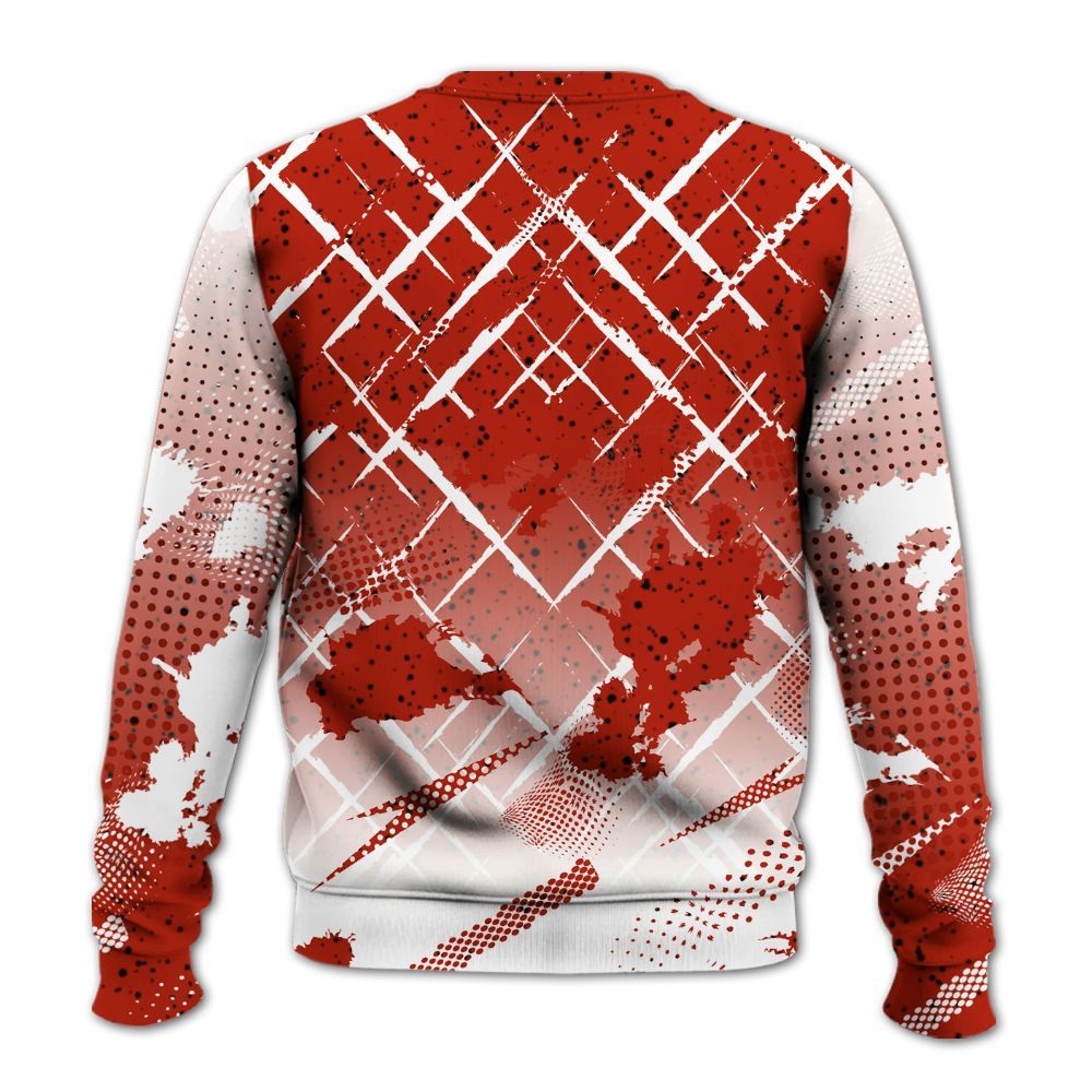 Sweatshirt To Match Red Cement 4s - Halftone Stand Business Dripping All Over Print