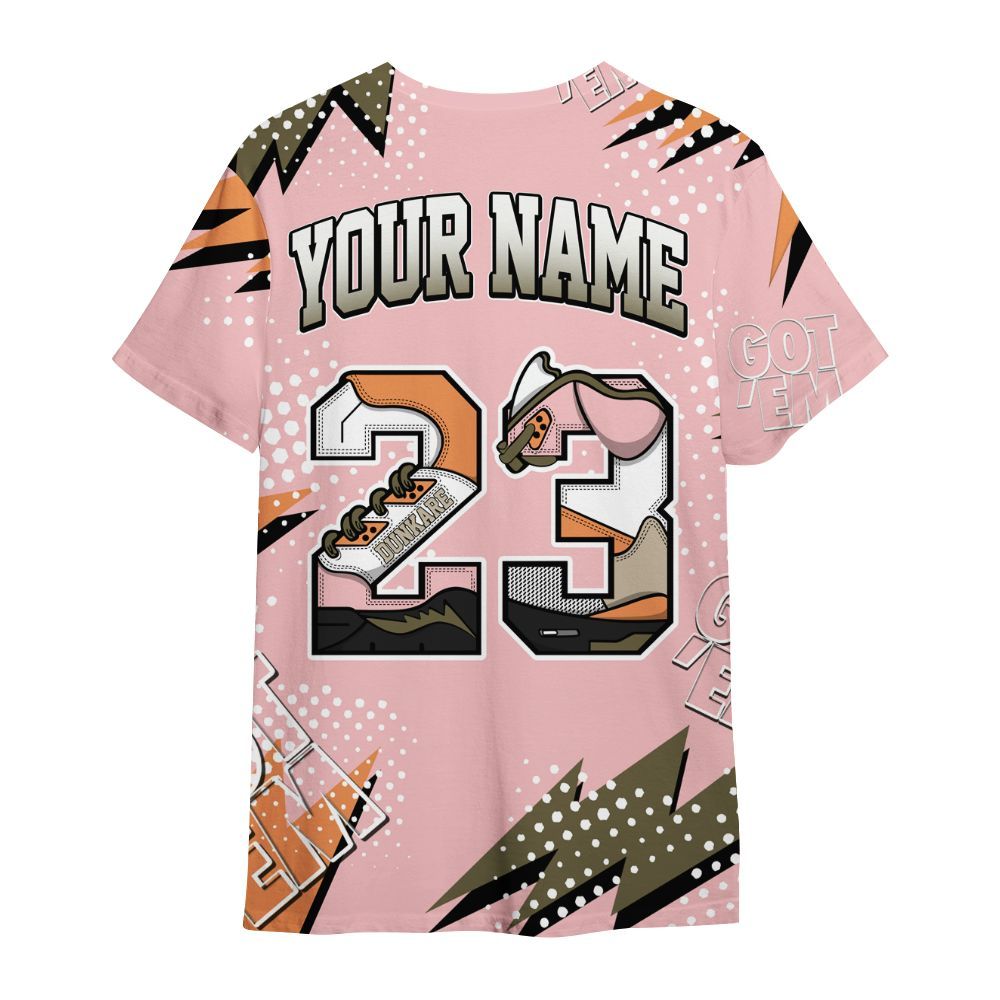 Shirt To Match SB Dunk Low Red Stardust - 23 Custom Name 5s All Over Print
