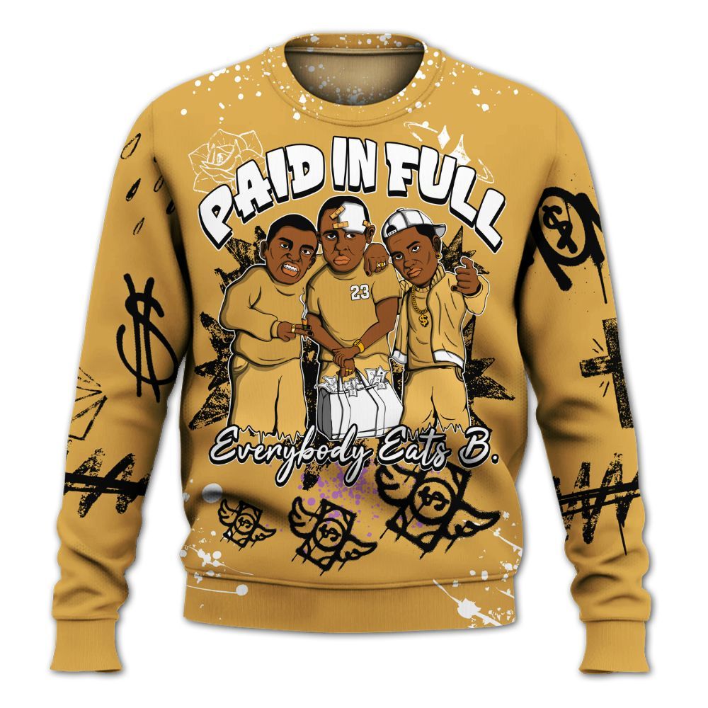 Sweatshirt To Match Low OG Rookie Of The Year 1s - Everybody Paid In Full Crayon All Over Print