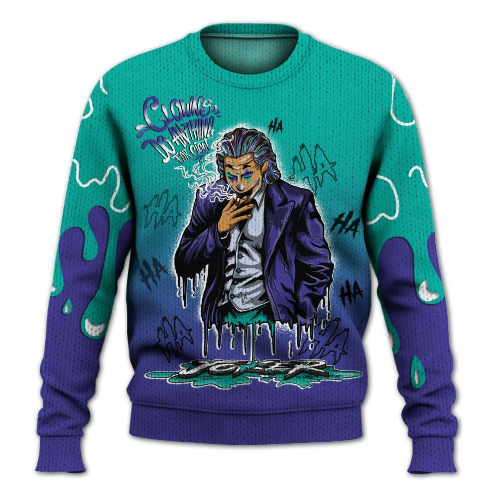Sweater To Match Retro Grape 5s - Clowns Do Anything Haha Graphic