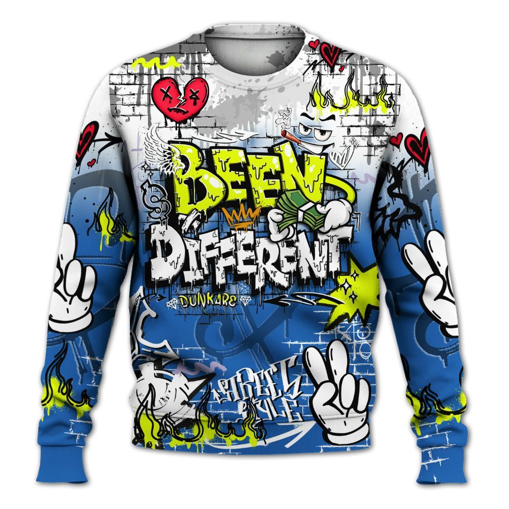 Sweatshirt To Match Griffey Max 1 Varsity Royal - Been Dif2erent Drip Graffiti All Over Print