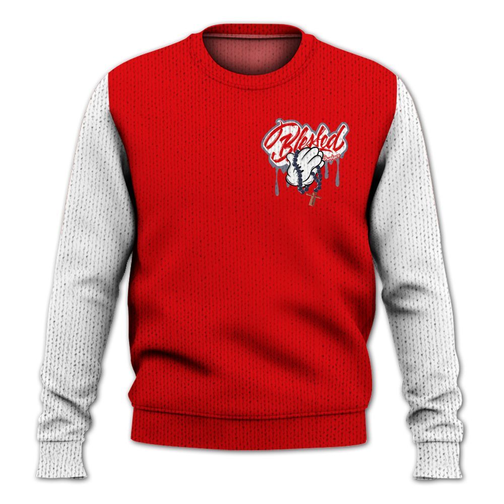 Knitted Sweater To Match Low OG Howard Bison 1s, Custom Name God Blessed Drip