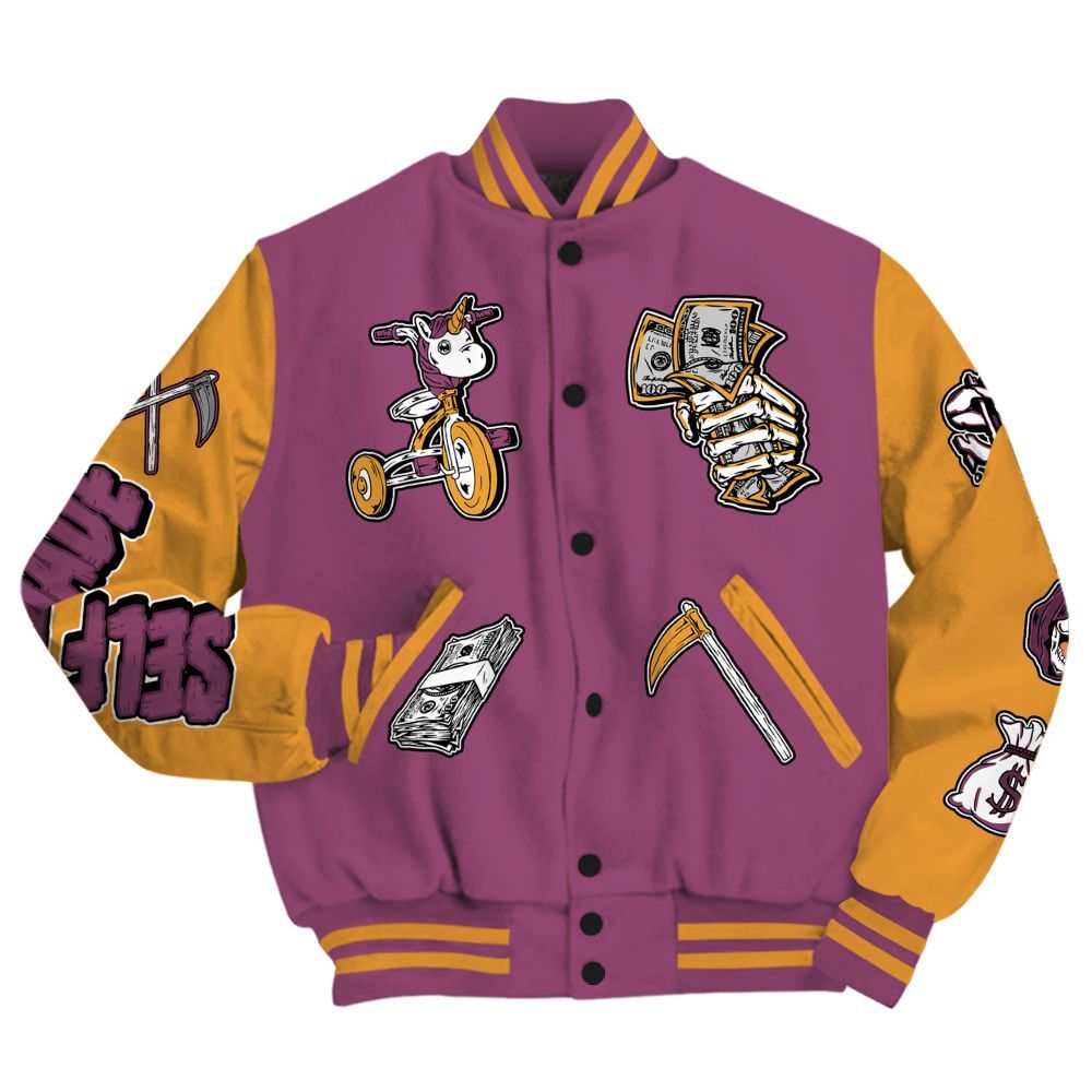 Varsity Jacket To Match High OG Brotherhood 1s - Self Make Skeleton All Over Print