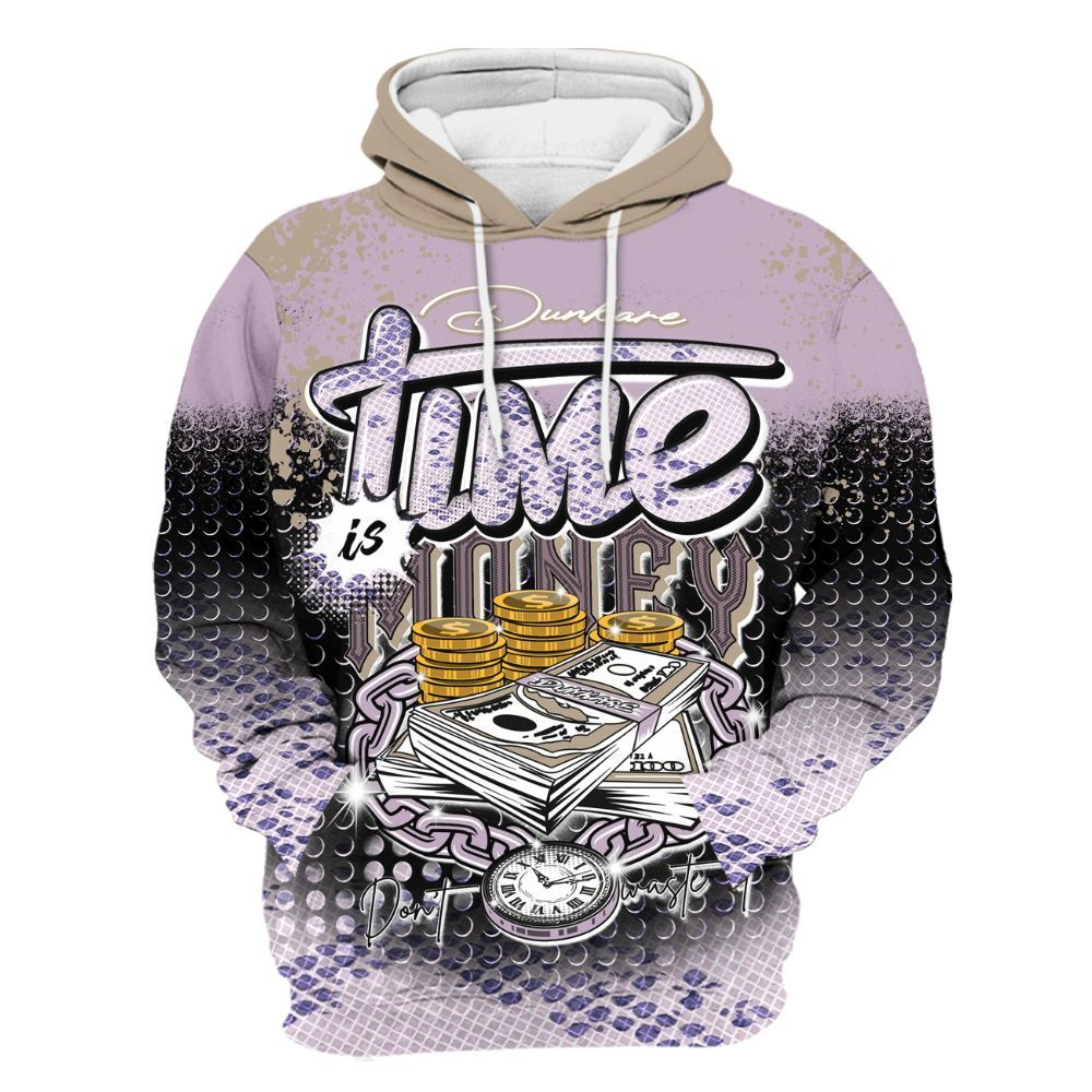Hoodie To Match Air Force 1 Low Purple Snake - Halftone Time Is Money All Over Print