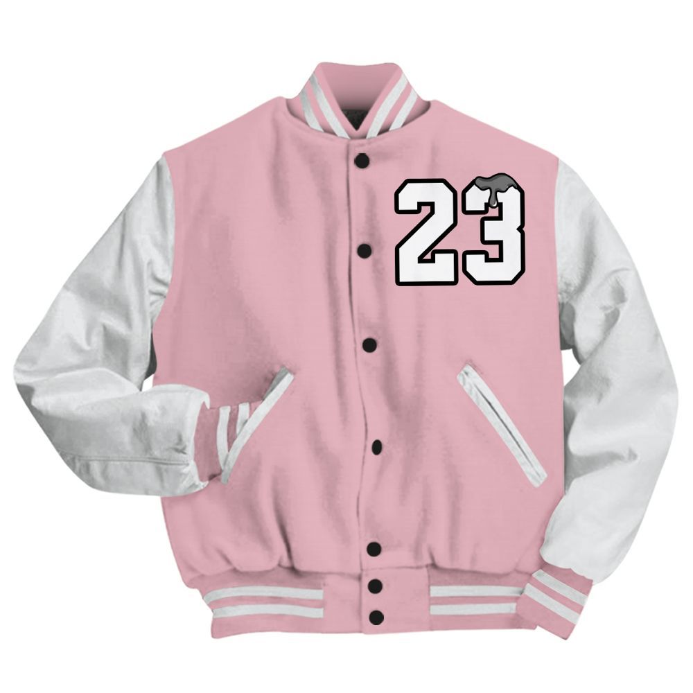 Varsity Jacket To Match Air Max DN Pink Foam - Custom Name Number 23 Drip All Over Print