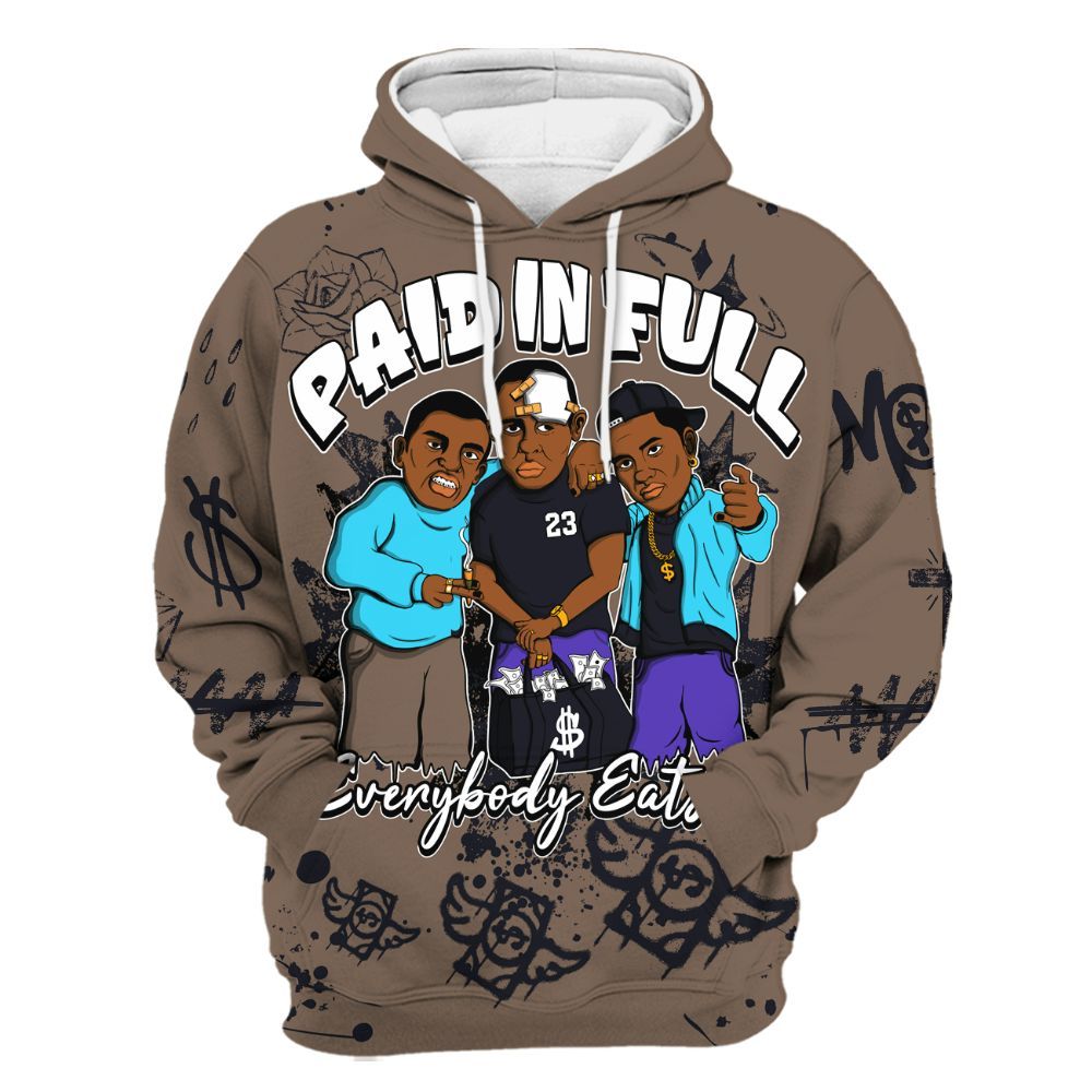 Hoodie To Match Olive Concord 9s - Everybody Paid In Full Crayon All Over Print