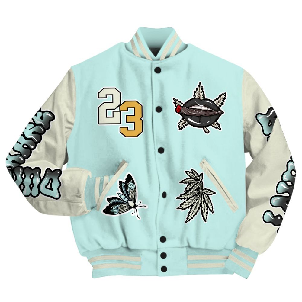 Varsity Jacket To Match Pure Platinum 4s - Bluntz Unique All Over Print