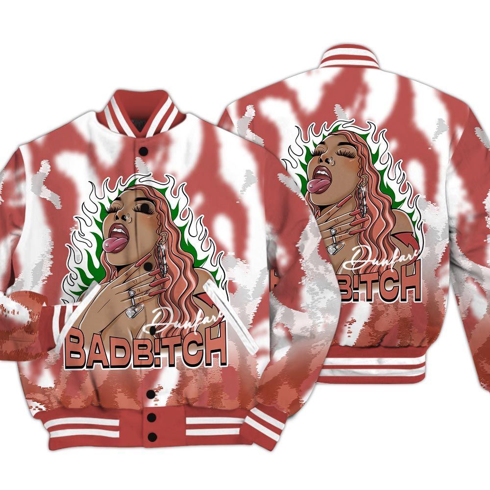 Varsity Jacket To Match Dune Red 13s - Bad B!tch Burn Varsity Jacket Unisex