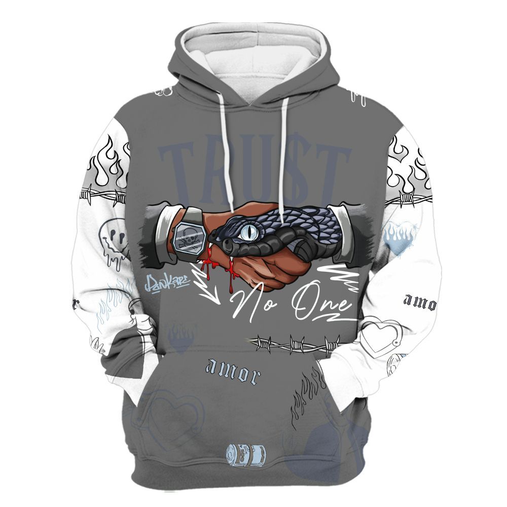 Hoodie To Match Cool Grey 6s - Snake Trust No One All Over Print