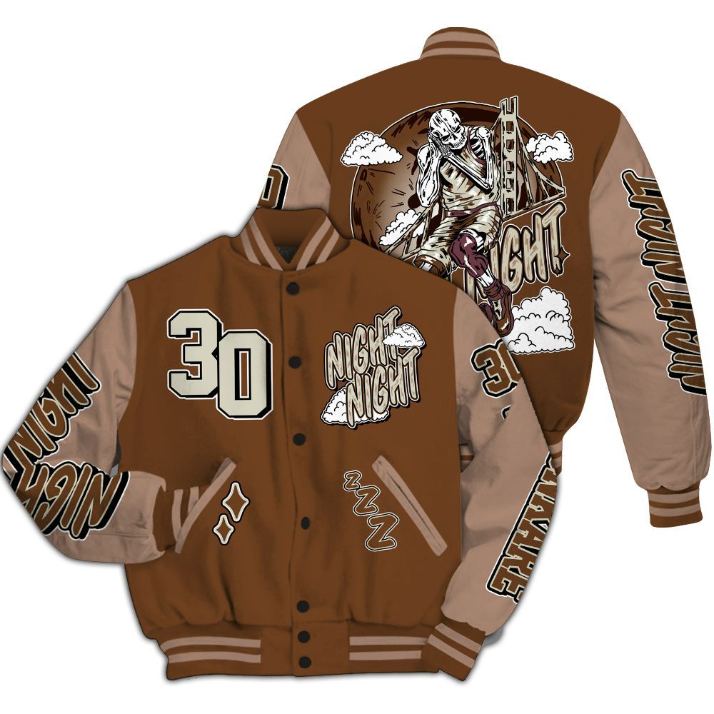 Varsity Jacket To Match Archaeo Brown 3s - Seeya Skeleton All Over Print