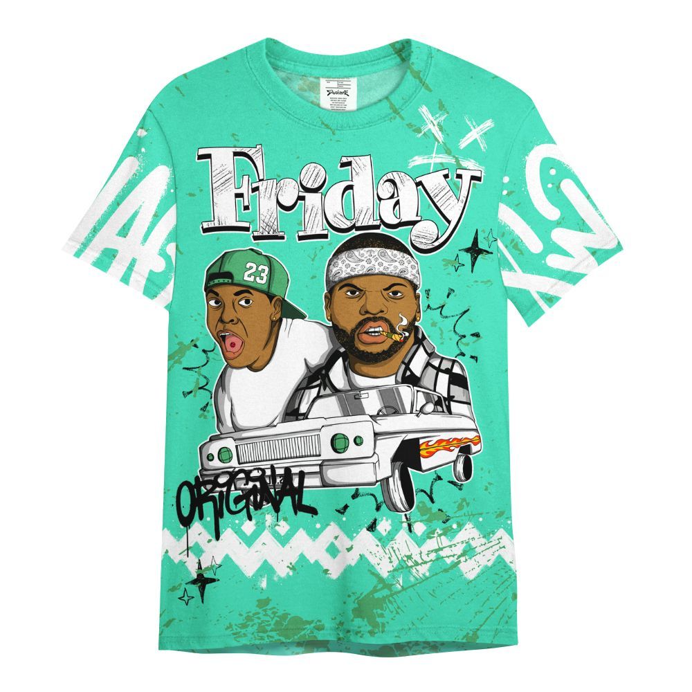 Shirt To Match Black Green Glow 3s - Friday Sneaker Crayon All Over Print
