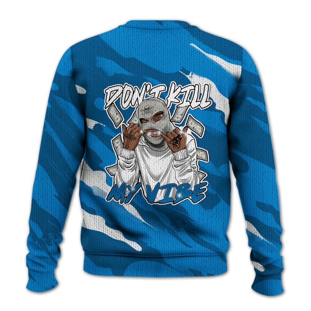 Knitted Sweater To Match Industrial Blue 4s - Vibe.Unique Colored