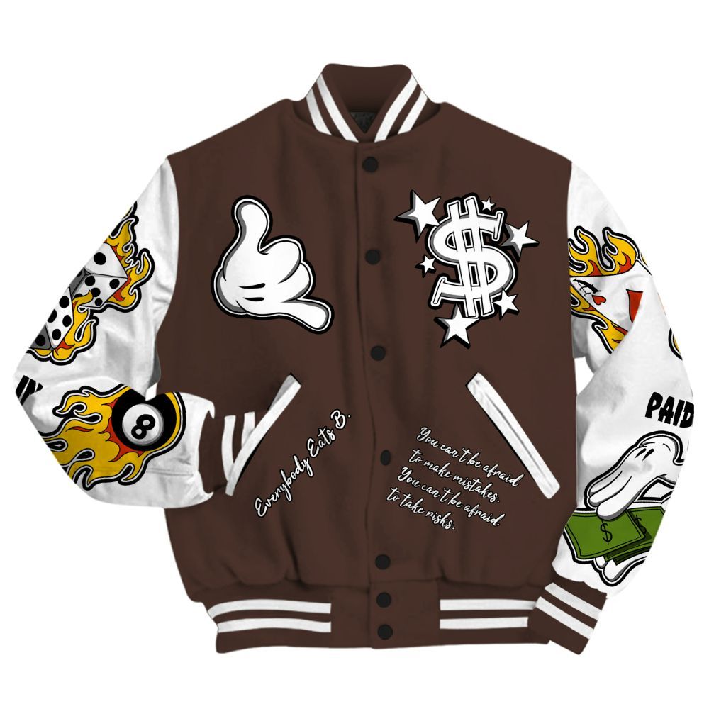 Varsity Jacket To Match SoleFly Cafecito 12s - Funny Everybody Paid In Full Graphic All Over Print