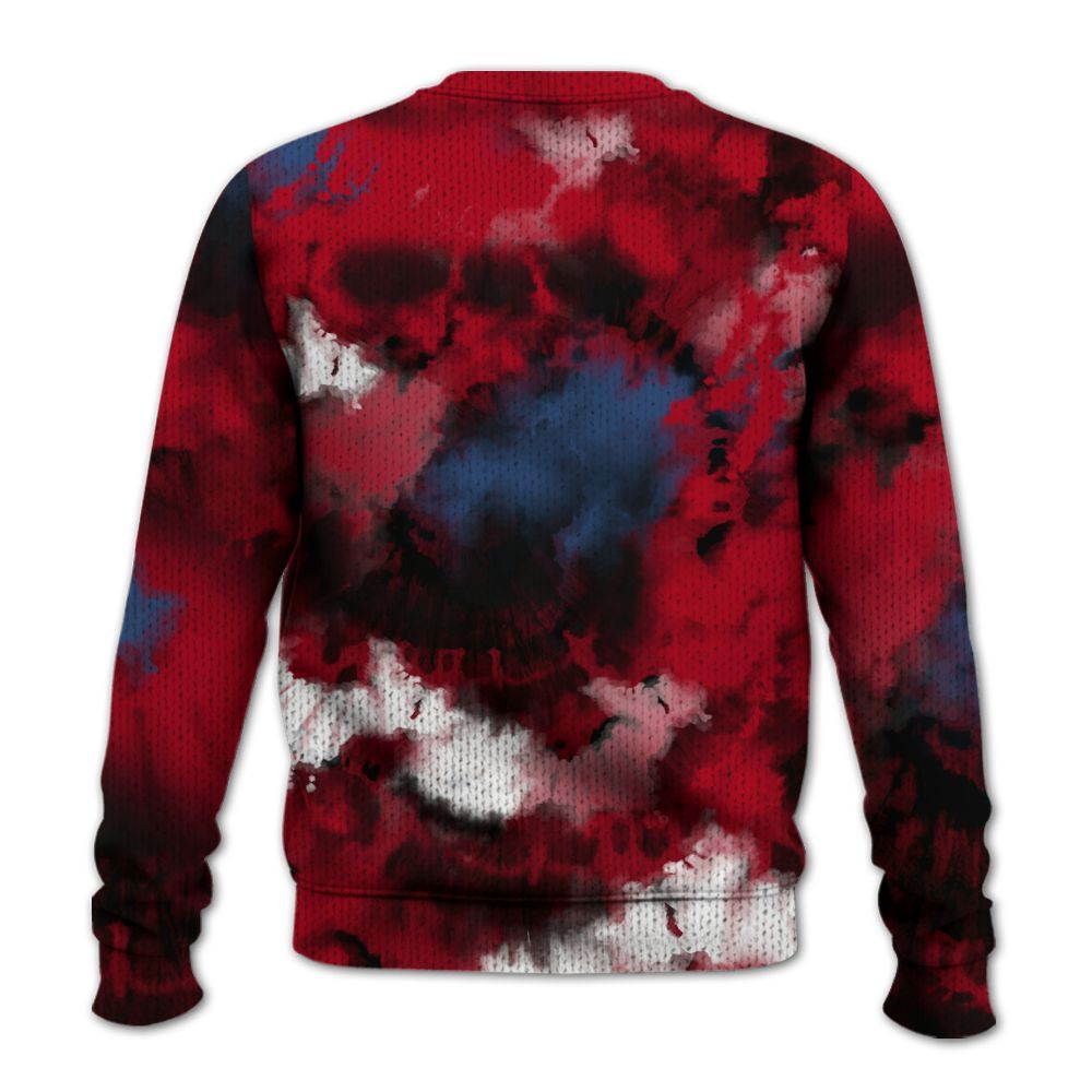 Knitted Sweater To Match Air Griffey Max Black Red Navy Blue 1s - God Blessed Tie Dye