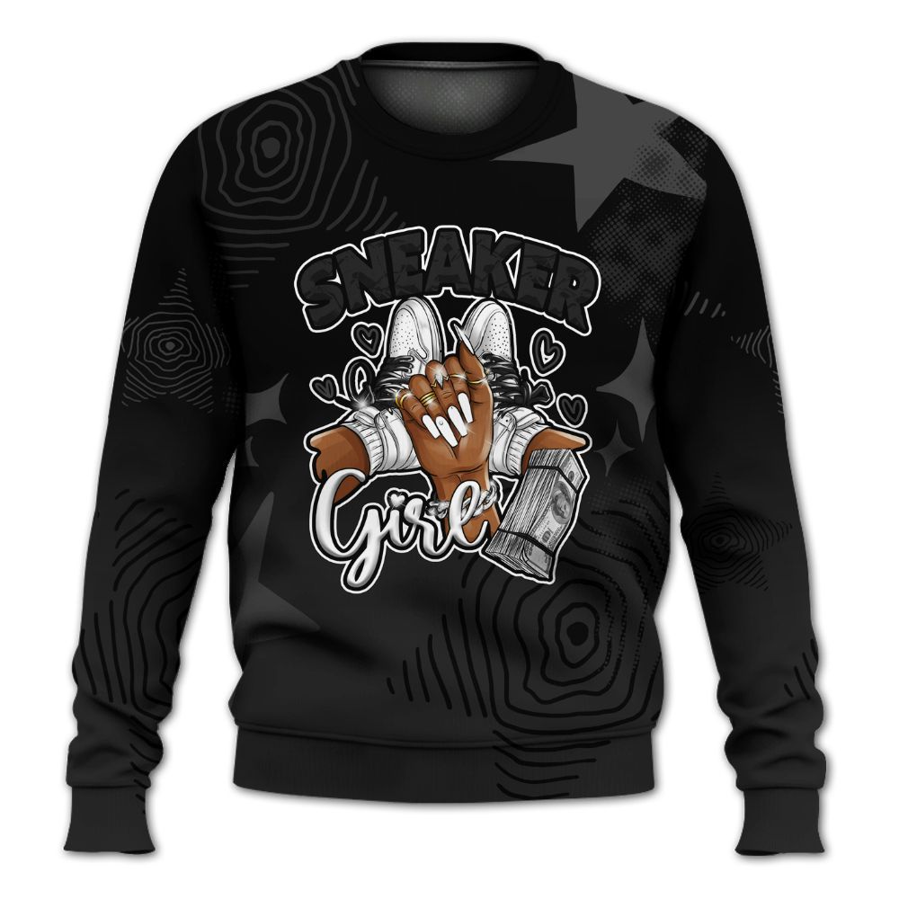 Sweatshirt To Match Black Cat NET 4s - Sneakerz Girlz Unique Starz All Over Print