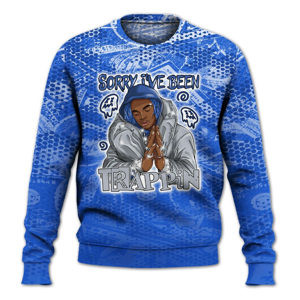 Sweatshirt To Match Air Foamposite One Royal - Trappin' Banknote All Over Print