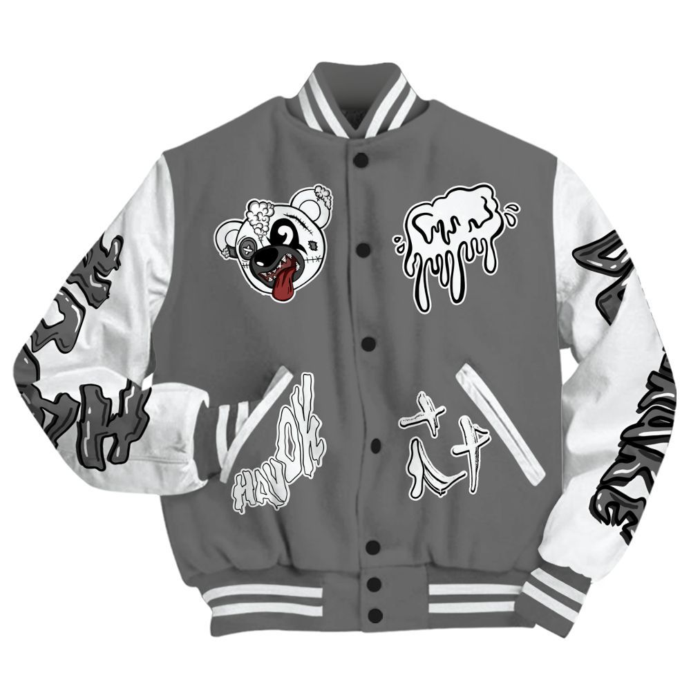 Varsity Jacket To Match Retro Stealth 12s - Havok Bear All Over Print