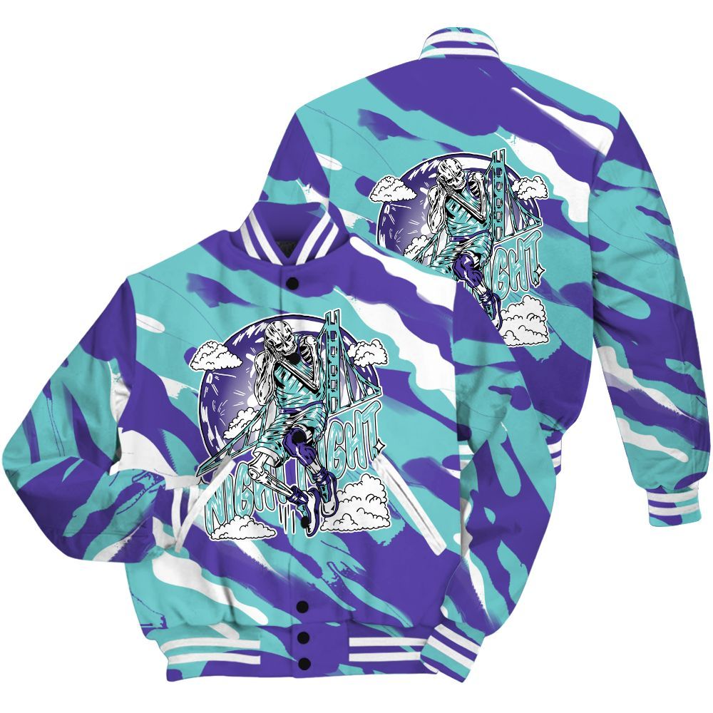 Varsity Jacket To Match Low Hornets 1s Shirt - Seeya Skeleton Colored All Over Print