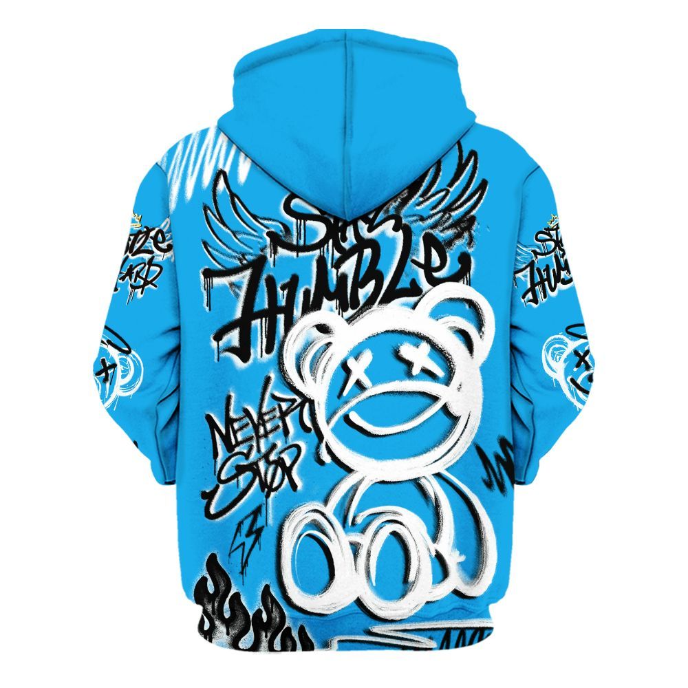 Hoodie To Match Black University Blue 2022 13s - Humble Drip Streetwear Graffity All Over Print