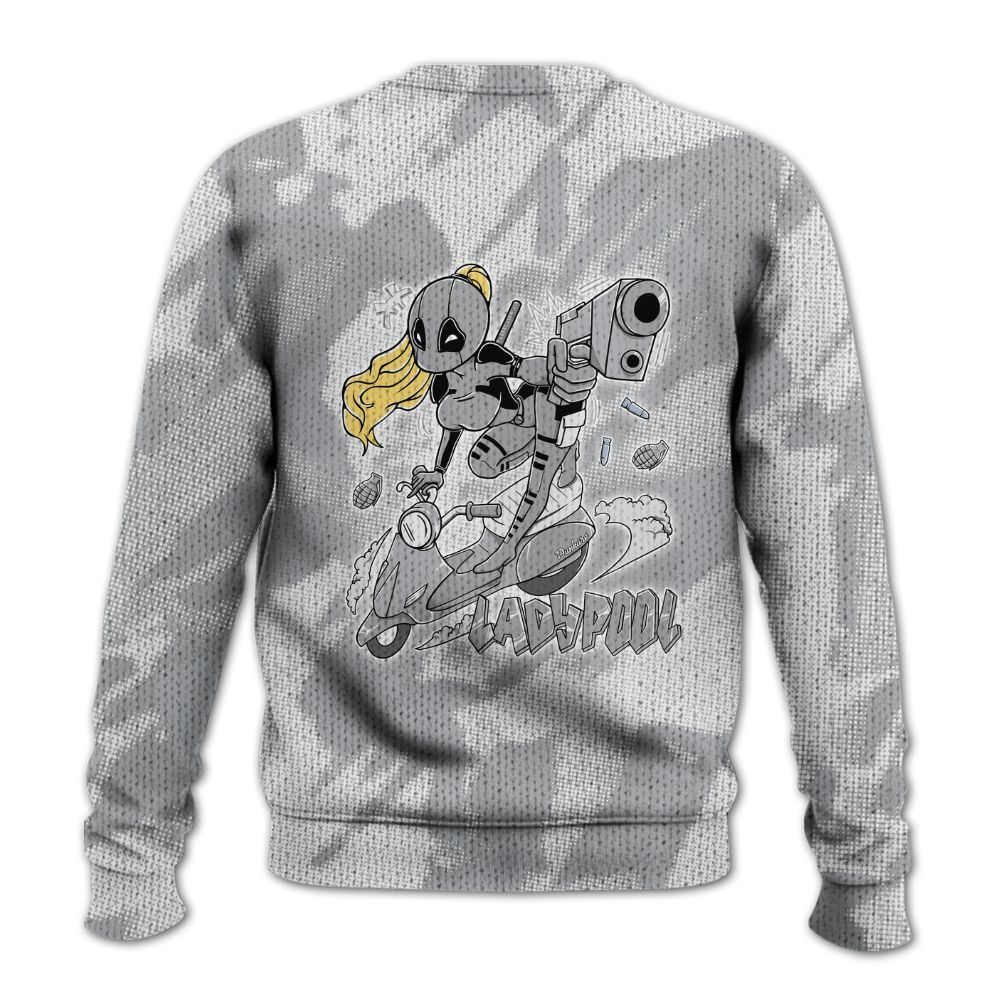 Knitted Sweater To Match Low OG Wolf Grey 1s - Lady Pool Cartoon Abstract Halftone