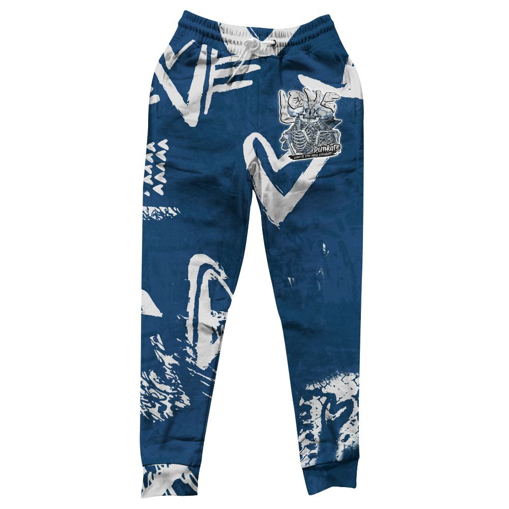 Sweatpant To Match High OG Midnight Navy 1s - Skull Love All Over Print