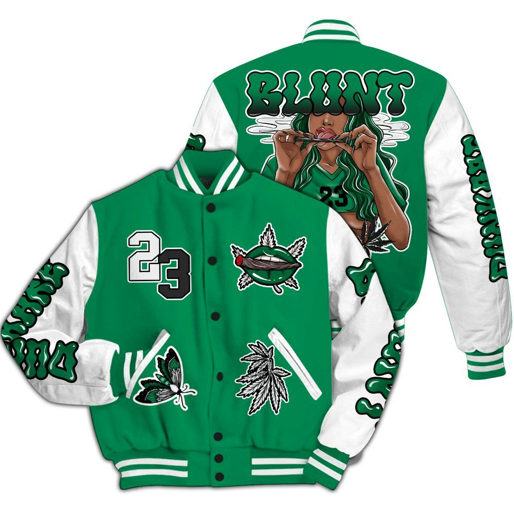 Varsity Jacket To Match Mid Lucky Green 1s - Bluntz Unique All Over Print